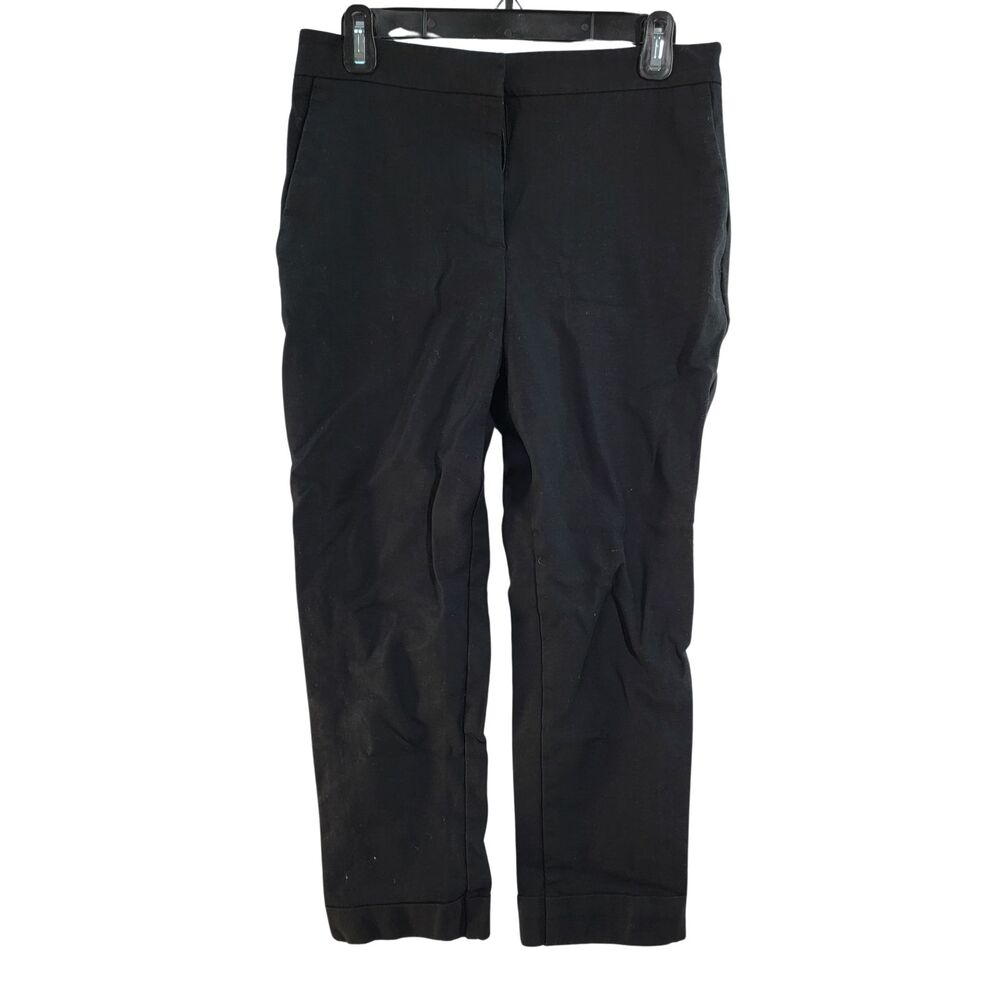 Ann Taylor Factory Black Cotton Blend Trouser Invisible Zipper Women's Size 6